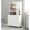 Basicwise Kitchen Pantry Storage Cabinet with Doors and Shelves, White QI003729L